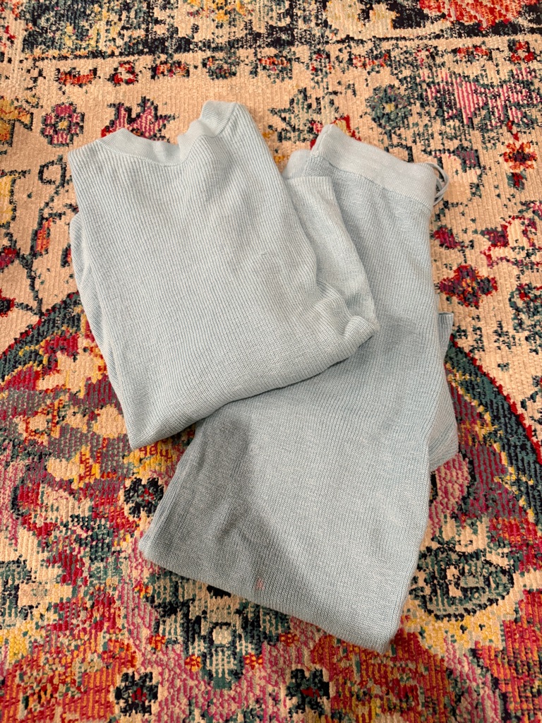 Free People Light Blue Knit Sweater Set